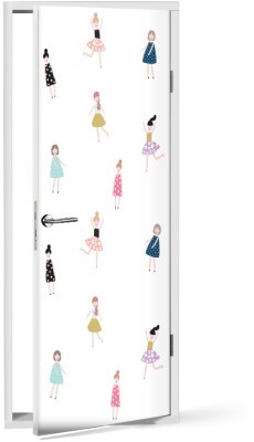 Κορίτσια με φόρεμα, Παιδικά, Αυτοκόλλητα πόρτας, 60 x 170 εκ.