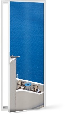 Μπαλκόνι με Θέα Πόλεις – Ταξίδια Αυτοκόλλητα πόρτας 60 x 170 cm (37379)