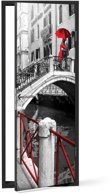 Ρομαντικό Ζευγάρι Πάνω στη Γέφυρα, Πόλεις – Ταξίδια, Αυτοκόλλητα πόρτας, 60 x 170 εκ. (37384)
