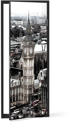 Houseart Vintage Picture of Big Ben, Πόλεις - Ταξίδια, Αυτοκόλλητα πόρτας, 60 x 170 εκ.