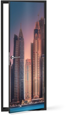Ηλιοβασίλεμα στο Ντουμπάι Πόλεις – Ταξίδια Αυτοκόλλητα πόρτας 60 x 170 cm (37388)