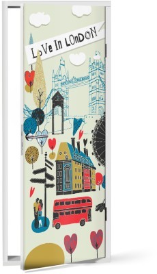 Houseart - ΣΗΜΑΝΤΙΚΟ: Σε περίπτωση διαφοράς τιμής από το κατάστημα ισχύει παντα και μόνο η τιμή του καταστήματος Ζωγραφιά Λονδίνο, Πόλεις - Ταξίδια, Αυτοκόλλητα πόρτας,