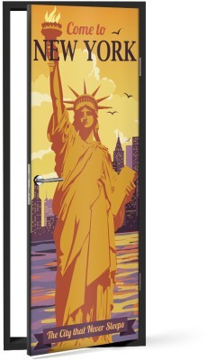 Houseart Come to New York, Πόλεις - Ταξίδια, Αυτοκόλλητα πόρτας, 60 x 170 εκ.