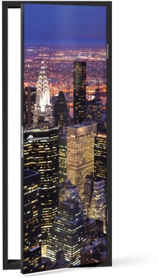 Houseart New York night, Πόλεις - Ταξίδια, Αυτοκόλλητα πόρτας, 60 x 170 εκ.