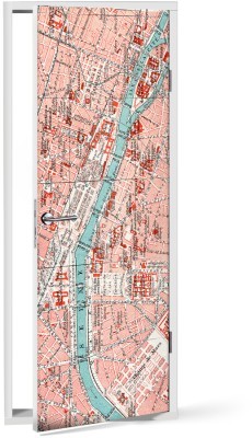 Χάρτης Παρισιού Πόλεις – Ταξίδια Αυτοκόλλητα πόρτας 60 x 170 cm (15411)
