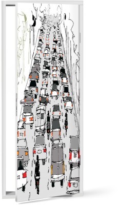 Κίνηση του δρόμου, Πόλεις – Ταξίδια, Αυτοκόλλητα πόρτας, 60 x 170 εκ. (53551)