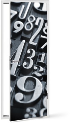 3D αριθμοί Vintage Αυτοκόλλητα πόρτας 60 x 170 cm (11964)