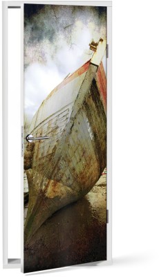 Παλιά βάρκα Vintage Αυτοκόλλητα πόρτας 60 x 170 cm (11975)