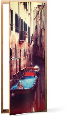 Κανάλια Βενετίας Vintage Αυτοκόλλητα πόρτας 60 x 170 cm (11981)