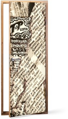 Εφημερίδα ρετρό Vintage Αυτοκόλλητα πόρτας 60 x 170 cm (15426)