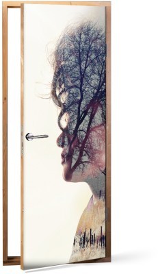 Houseart - ΣΗΜΑΝΤΙΚΟ: Σε περίπτωση διαφοράς τιμής από το κατάστημα ισχύει παντα και μόνο η τιμή του καταστήματος Προφίλ Γυναίκας, Vintage, Αυτοκόλλητα πόρτας, 60 x 170