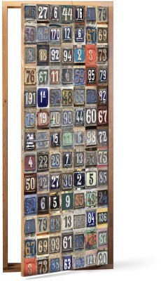 Μοτίβο με αριθμούς οδών, Vintage, Αυτοκόλλητα πόρτας, 60 x 170 εκ. (53447)