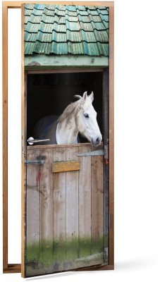 Άλογο σε ένα στάβλο Ζώα Αυτοκόλλητα πόρτας 60 x 170 cm (12172)