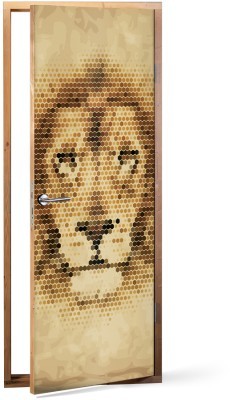 Λιοντάρι Ζώα Αυτοκόλλητα πόρτας 60 x 170 cm (17772)