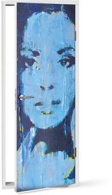 Houseart Blue Portrait, Ζωγραφική, Αυτοκόλλητα πόρτας, 60 x 170 εκ.