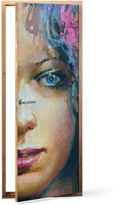 Half face portrait Ζωγραφική Αυτοκόλλητα πόρτας 60 x 170 cm (12185)