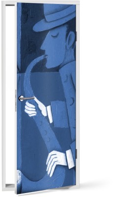 Σαξοφωνίστας Ζωγραφική Αυτοκόλλητα πόρτας 60 x 170 cm (12195)