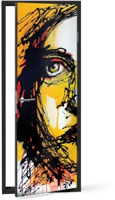 Houseart Σκίτσο κοριτσιού, Ζωγραφική, Αυτοκόλλητα πόρτας, 60 x 170 εκ.
