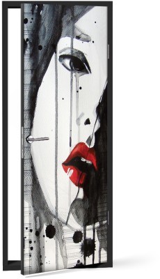 Houseart Πορτρέτο κοπέλας, Ζωγραφική, Αυτοκόλλητα πόρτας, 60 x 170 εκ.