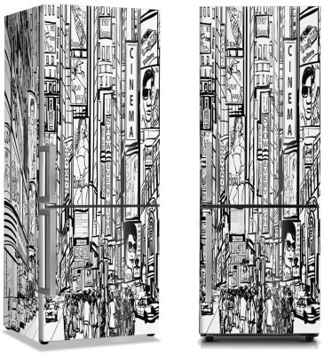 Ασπρόμαυρη Νέα Υόρκη, Κόμικ, Αυτοκόλλητα ψυγείου, 50 x 85 εκ. (45813)