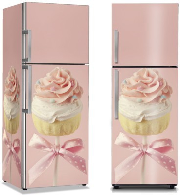 Cup cake ροζ, Φαγητό, Αυτοκόλλητα ψυγείου, 50 x 85 εκ.