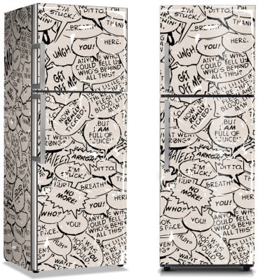 Κολάζ από διάλογο κόμικ, Φόντο – Τοίχοι, Αυτοκόλλητα ψυγείου, 50 x 85 εκ. (10743)