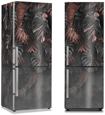 Houseart Μαύρα Τροπικά Φύλλα, Φόντο - Τοίχοι, Αυτοκόλλητα ψυγείου, 50 x 85 εκ.