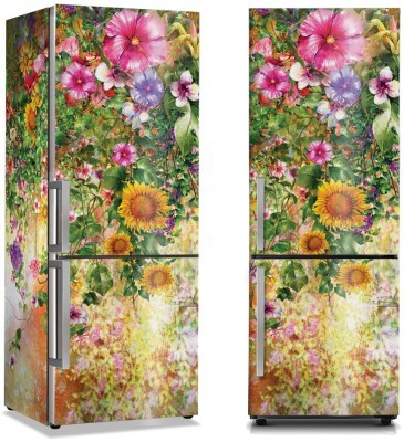 Πολύχρωμα λουλούδια, Φύση, Αυτοκόλλητα ψυγείου, 50 x 85 εκ. (44506)