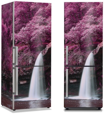 Καταρράκτης ανάμεσα στα μοβ δέντρα, Φύση, Αυτοκόλλητα ψυγείου, 50 x 85 εκ. (44529)