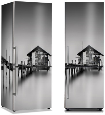 Ξύλινο σπιτάκι πάνω στη θάλασσα, Φύση, Αυτοκόλλητα ψυγείου, 50 x 85 εκ. (44540)