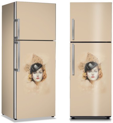 Κοπέλα, Vintage, Αυτοκόλλητα ψυγείου, 50 x 85 εκ. (8574)