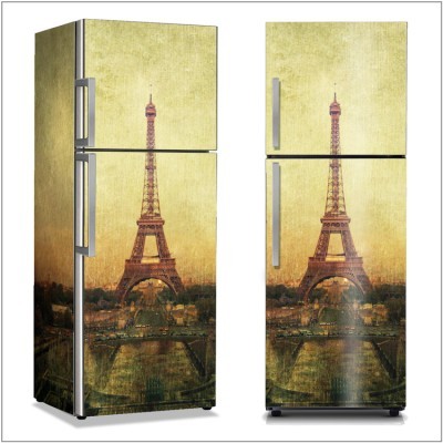 Vintage Πύργος του Άιφελ, Vintage, Αυτοκόλλητα ψυγείου, 50 x 85 εκ.