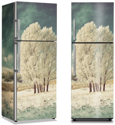 Χειμερινό τοπίο, Vintage, Αυτοκόλλητα ψυγείου, 50 x 85 εκ.