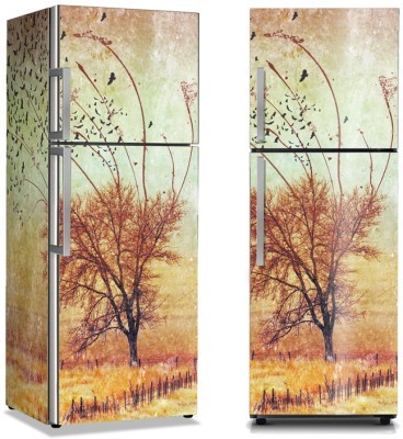 Δέντρο με πουλιά, Vintage, Αυτοκόλλητα ψυγείου, 50 x 85 εκ.