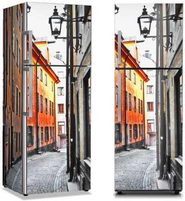 Παλιά πόλη, Στοκχόλμη, Vintage, Αυτοκόλλητα ψυγείου, 50 x 85 εκ. (11329)