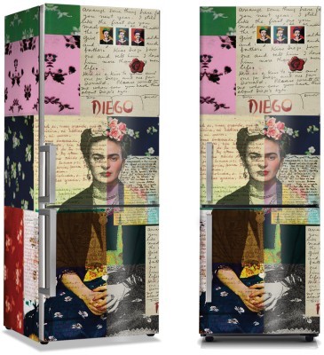 Frida Kahlo και παλιά γράμματα, Vintage, Αυτοκόλλητα ψυγείου, 50 x 85 εκ.