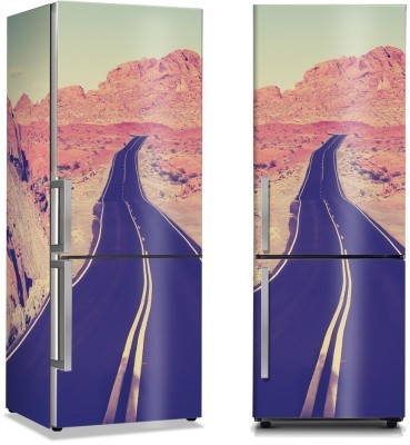 Δρόμος στην έρημο, Vintage, Αυτοκόλλητα ψυγείου, 50 x 85 εκ. (44468)
