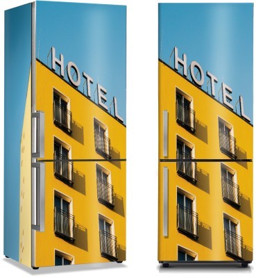 Κίτρινο ξενοδοχείο, Vintage, Αυτοκόλλητα ψυγείου, 50 x 85 εκ.