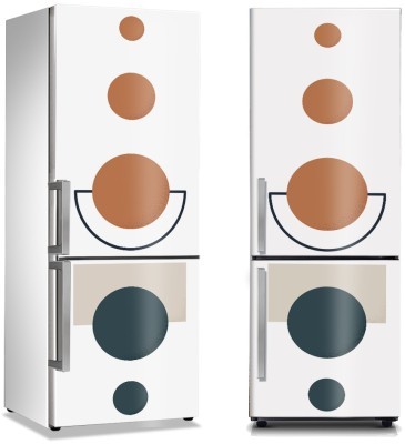Orange & blue circles, Line Art, Αυτοκόλλητα ψυγείου, 50 x 85 εκ. (44685)