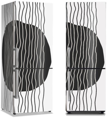 Κάθετες κυματιστές γκρι γραμμές, Line Art, Αυτοκόλλητα ψυγείου, 50 x 85 εκ. (44686)