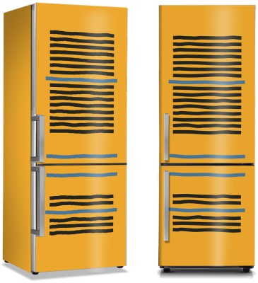 Houseart - ΣΗΜΑΝΤΙΚΟ: Σε περίπτωση διαφοράς τιμής από το κατάστημα ισχύει παντα και μόνο η τιμή του καταστήματος Γραμμές σε κίτρινο φόντο, Line Art, Αυτοκόλλητα ψυγείου