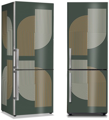 Abstract lines in green, Line Art, Αυτοκόλλητα ψυγείου, 50 x 85 εκ. (44690)