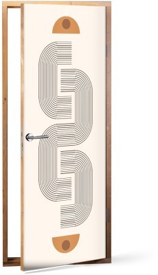 Ακαθόριστες γκρι γραμμές, Line Art, Αυτοκόλλητα πόρτας, 60 x 170 εκ. (44710)