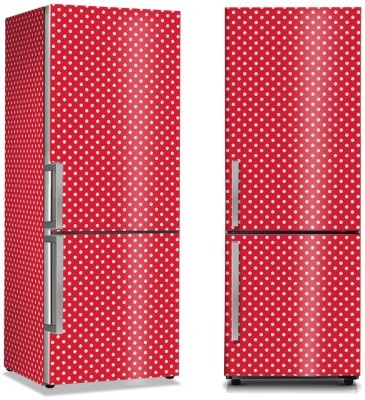 Κόκκινο Φόντο με Άσπρες Βούλες, Μοτίβα, Αυτοκόλλητα ψυγείου, 50 x 85 εκ. (45957)