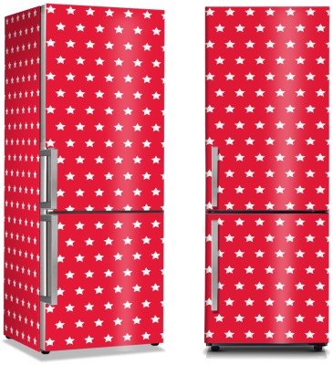 Κόκκινο Φόντο με Άσπρα Αστεράκια, Μοτίβα, Αυτοκόλλητα ψυγείου, 50 x 85 εκ. (45960)