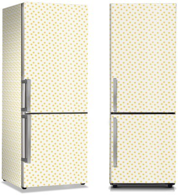 Άσπρο Φόντο Με Κίτρινες Βούλες, Μοτίβα, Αυτοκόλλητα ψυγείου, 50 x 85 εκ. (45965)