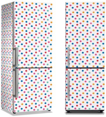Άσπρο Φόντο Με Πολύχρωμες Βούλες, Μοτίβα, Αυτοκόλλητα ψυγείου, 50 x 85 εκ. (45968)