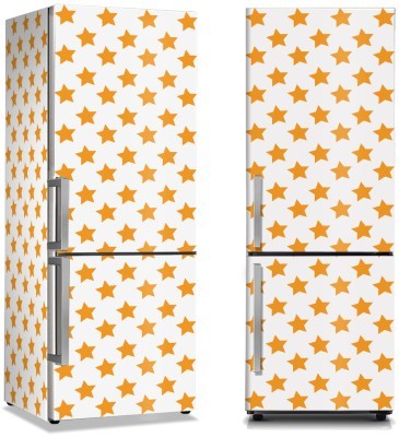 Άσπρο Φόντο Με Κίτρινα Αστεράκια, Μοτίβα, Αυτοκόλλητα ψυγείου, 50 x 85 εκ. (45969)