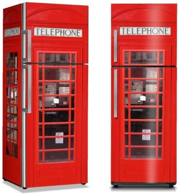 Κόκκινος τηλεφωνικός θάλαμος, Πόλεις – Ταξίδια, Αυτοκόλλητα ψυγείου, 50 x 85 εκ. (7473)