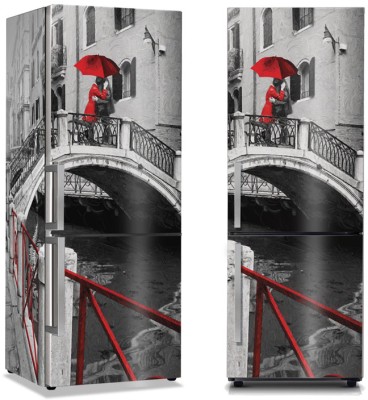 Ρομαντικό Ζευγάρι Πάνω στη Γέφυρα, Πόλεις – Ταξίδια, Αυτοκόλλητα ψυγείου, 50 x 85 εκ. (37725)